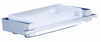 10X4-10 QUATTRO Мыльница подвесная, 6,5Χ11,5Χ15 мат. стекло, хром, без упаковки