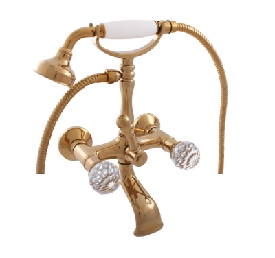 160.5Z BRILLIANCE Классический смеситель с ручным душем RavSlezak, золото