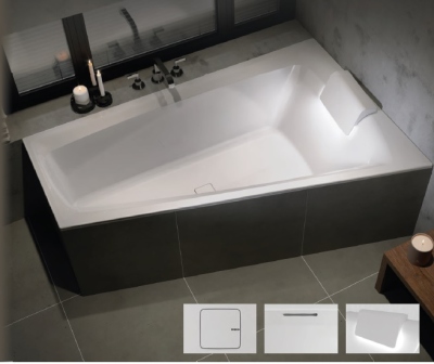 STILL SMART LED 170x110, L Ванна акриловая асимметричная RIHO Чехия (вкл. сифон, подголовник, под-ка