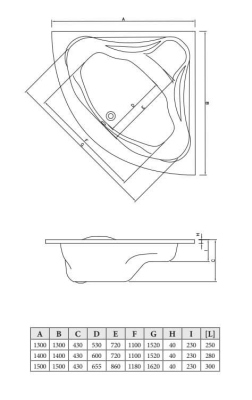Aurora 140х140 Симметричная акриловая ванна C-bath