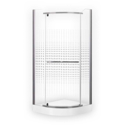 N0128 Душевое ограждение AUSTIN 800*800*1950 silver/pattern/6mm