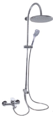 YU154.5/3 YUKON Смеситель для ванной с душ.комплектом и верхним душем RavSlezak, хром