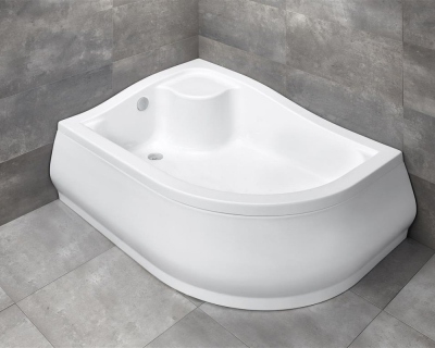 4E91240-03 Акриловый душевой поддон Korfu E 120x90 Left1200*900*395 белый L