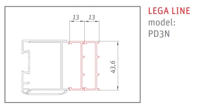 P4055 Профиль LEGA (PD3N) 13*1900 white