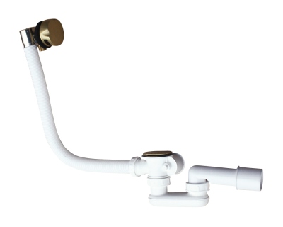 NP0002/570SM Cифон с напуском воды через слив-перелив, бол.пробка RavSlezak, бронза