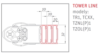 P3063 Профиль TOWER (models TR1, TCXX, TZOL(P)1, TZNL(P)1) 10*2000 brillant