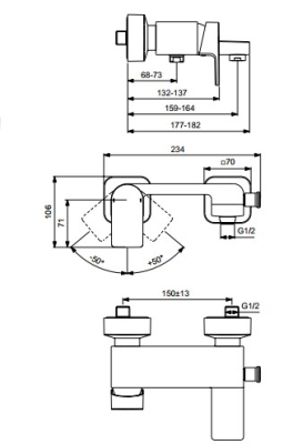 Смеситель для душа A7121AA_T